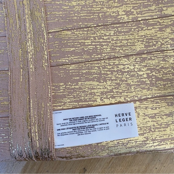 NEW HERVÉ LÉGER
Off-the-shoulder metallic bandage mini dress - Picture 10 of 10